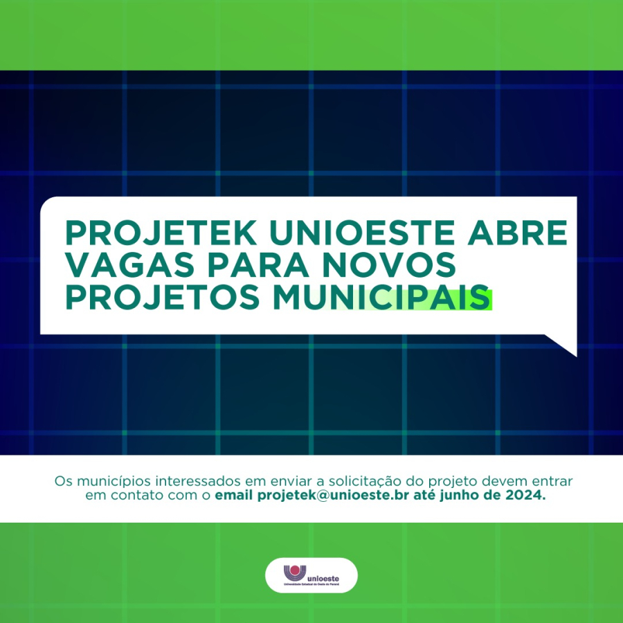 Projetek abre vagas para novos projetos municipais