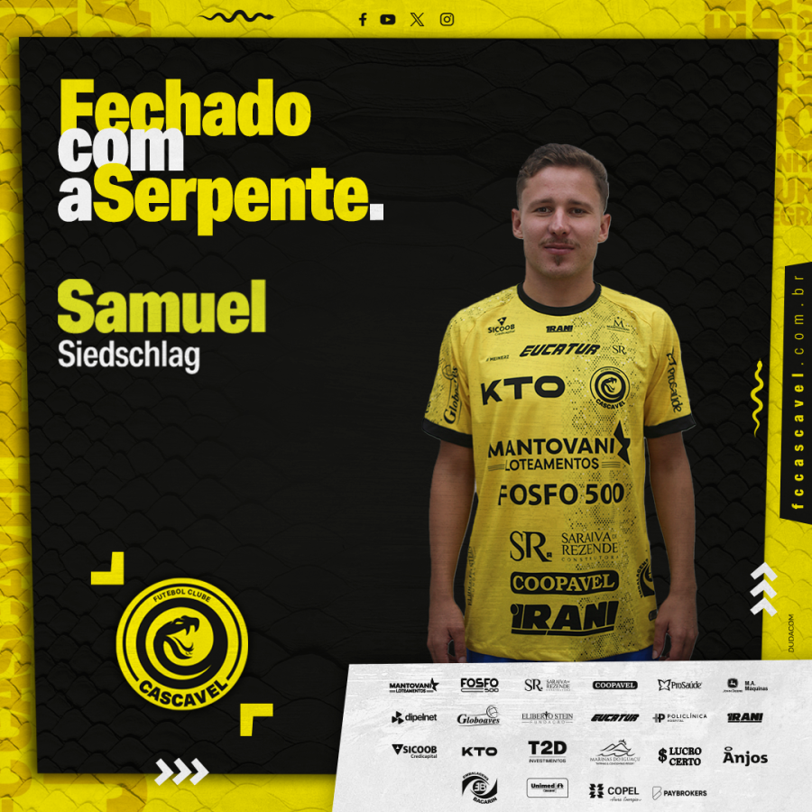 Meia Samuel Siedschlag é o novo contratado do FC Cascavel