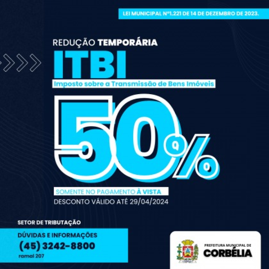Prazo para garantir desconto de 50% no ITBI encerra segunda-feira (29)