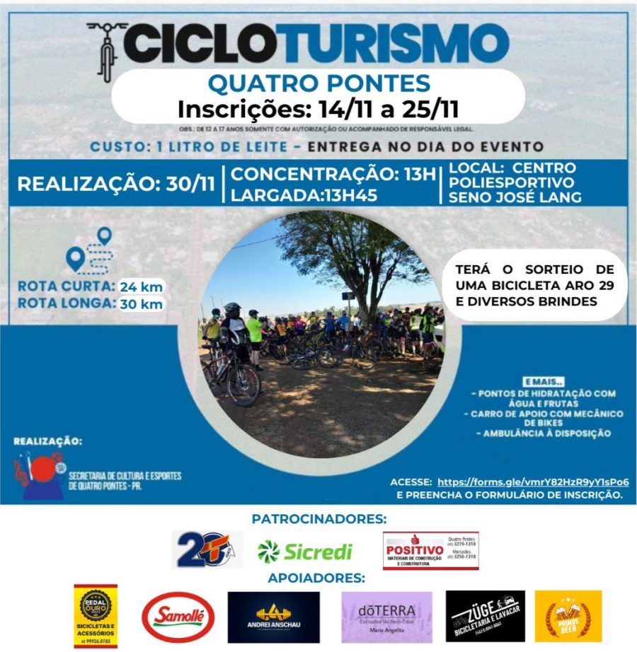 Departamento de Esportes abre inscrições para Desafio de Cicloturismo