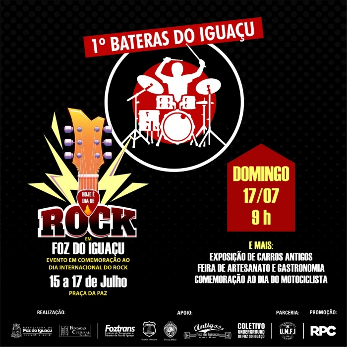 Bateristas de Foz farão apresentação inédita para o Dia do Rock e Dia do Motociclista